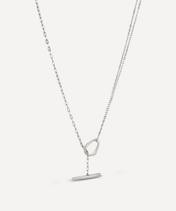 Dinny Hall - Sterling Silver Thalassa Faceted Medium T-Bar Lariat Pendant Necklace image number null