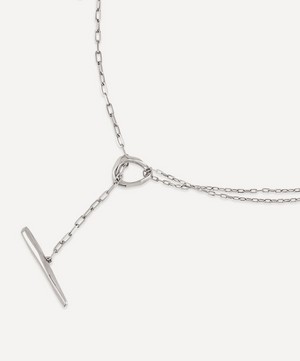 Dinny Hall - Sterling Silver Thalassa Faceted Small T-Bar Lariat Pendant Necklace image number 2