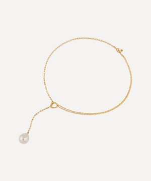Dinny Hall - 22ct Gold-Plated Vermeil Silver Thalassa Faceted Lariat Freshwater Pearl Necklace image number 2