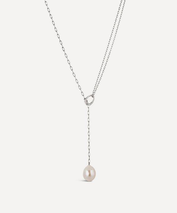Dinny Hall - Sterling Silver Thalassa Faceted Lariat Freshwater Pearl Necklace