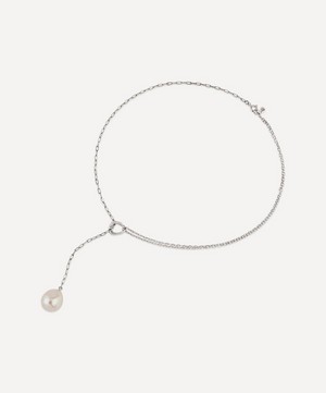 Dinny Hall - Sterling Silver Thalassa Faceted Lariat Freshwater Pearl Necklace image number 2