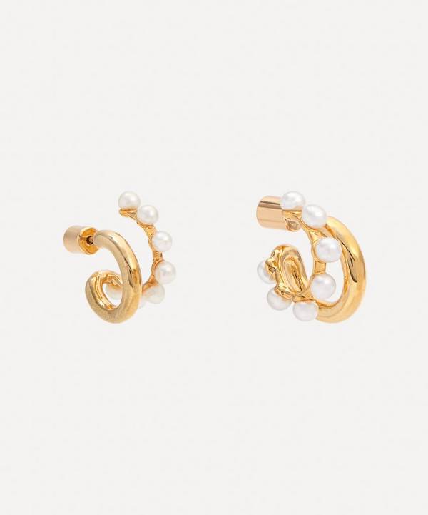 Estella Bartlett - Gold-Plated Double Illusion Pearl Hoop Earrings