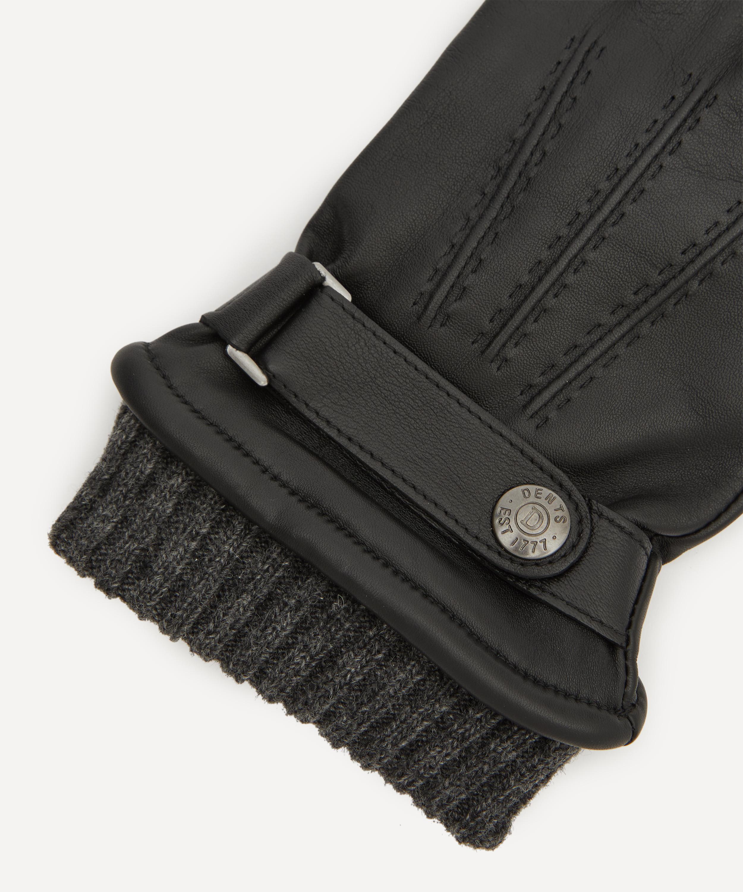 Dents - Henley Touchscreen Leather Knitted Cuff Gloves image number 2