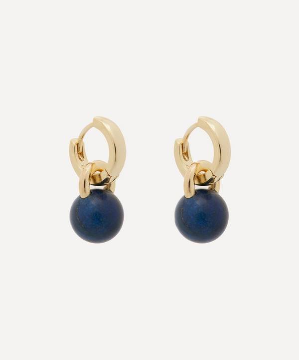 Kenneth Jay Lane - 14ct Gold-Plated Huggie Lapis Ball Drop Earrings