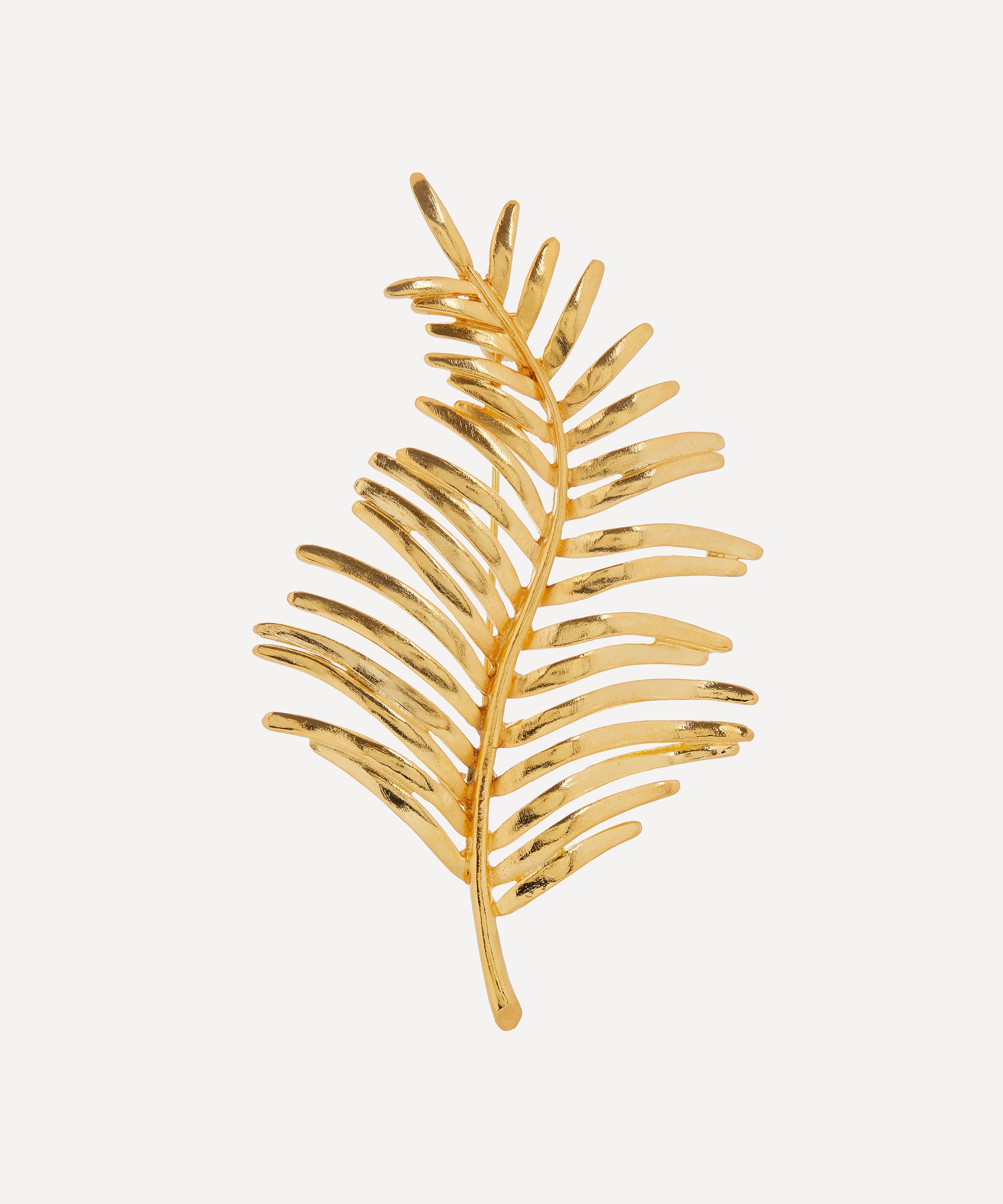 Kenneth Jay Lane - 22ct Gold-Plated Leaf Brooch
