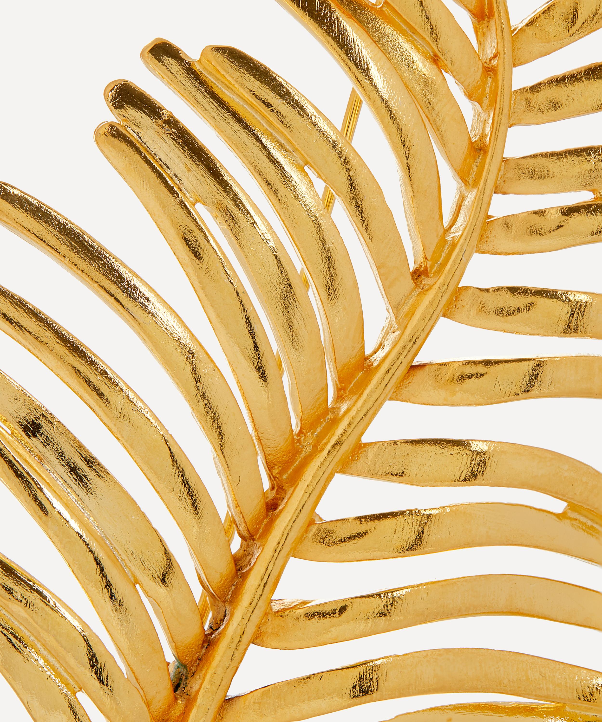 Kenneth Jay Lane - 22ct Gold-Plated Leaf Brooch image number 1