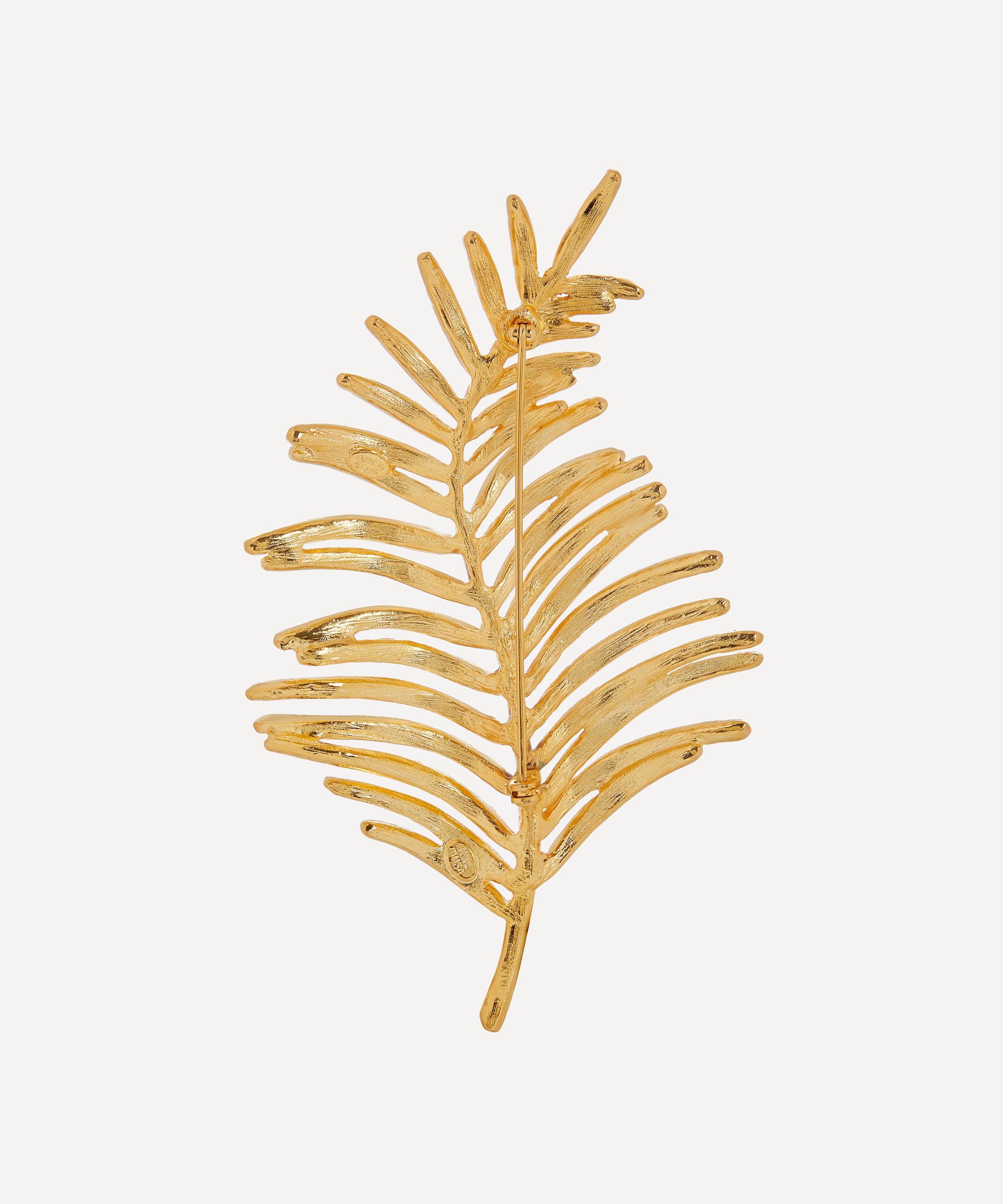 Kenneth Jay Lane - 22ct Gold-Plated Leaf Brooch image number 2