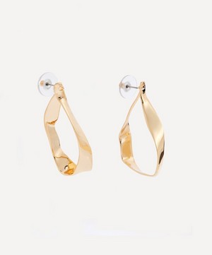 Kenneth Jay Lane - 14ct Gold-Plated Twisted Flat Hoop Earrings image number 0