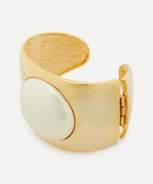 Kenneth Jay Lane - 22ct Gold-Plated Cabochon Pearl Cuff Bracelet image number 1