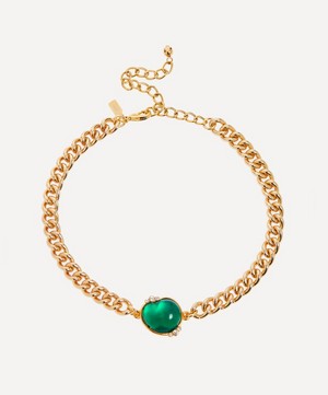 Kenneth Jay Lane - 22ct Gold-Plated Chunky Emerald Choker Necklace image number 0