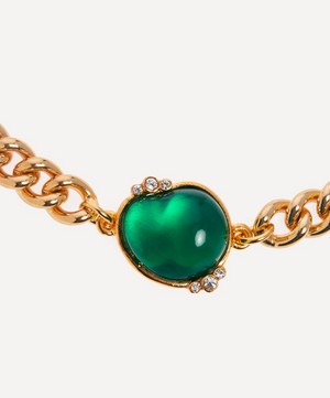 Kenneth Jay Lane - 22ct Gold-Plated Chunky Emerald Choker Necklace image number 1