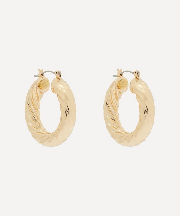 Kenneth Jay Lane - 20ct Gold-Plated Twist Hoop Earrings image number null