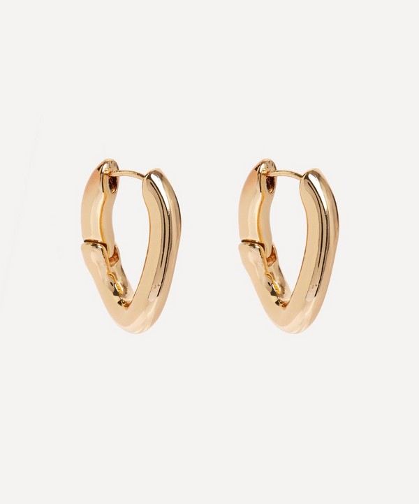 Kenneth Jay Lane - 18ct Gold-Plated Curved Oval Hoop Earrings image number 0
