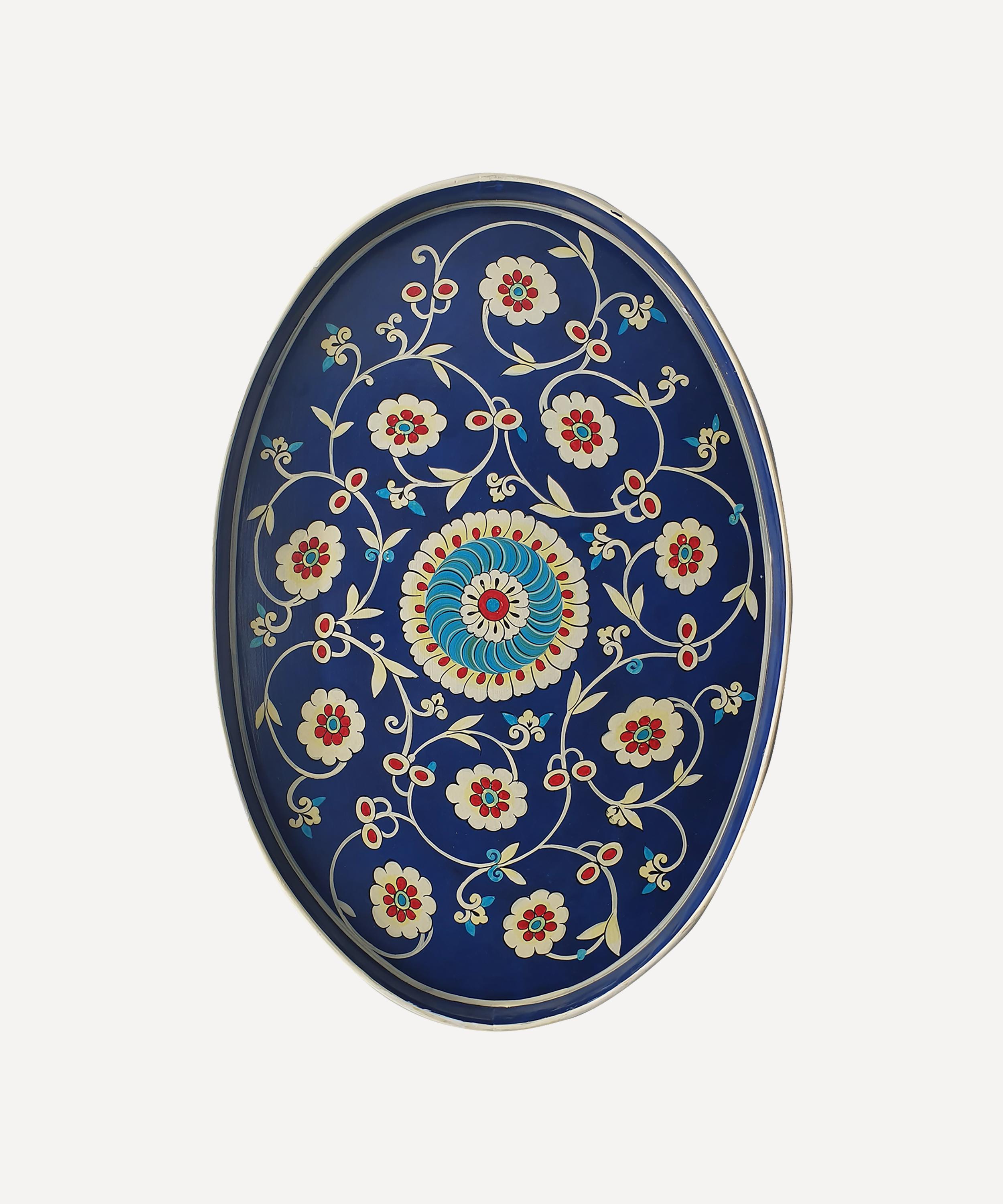 Les Ottomans - Iron Hand-Painted Ikat Tray image number 0