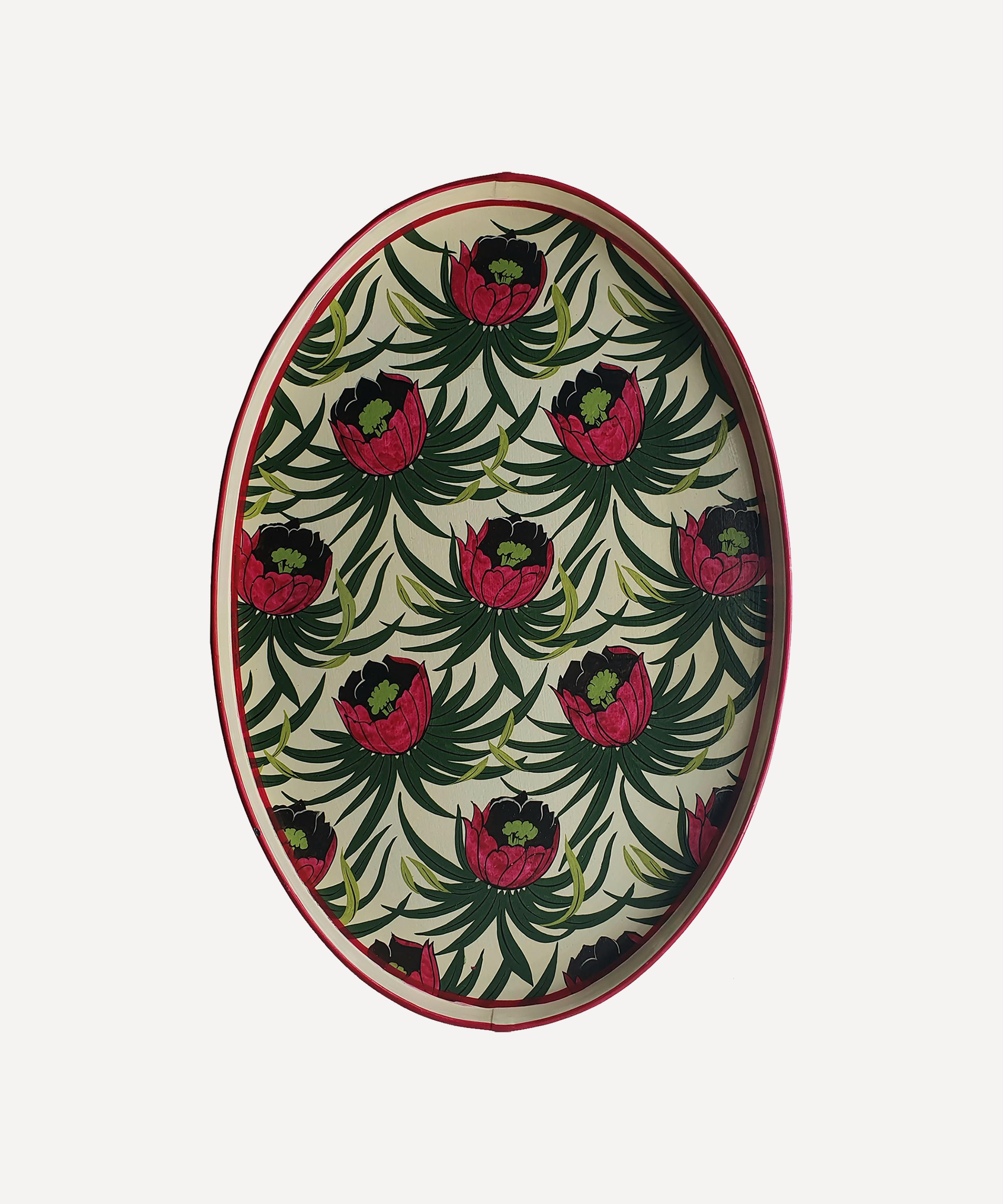 Les Ottomans - Iron Hand-Painted Ikat Tray image number 0