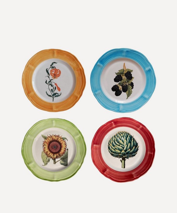 Les Ottomans - Botanica Hand-Painted Ceramic Plates Set of Four image number null