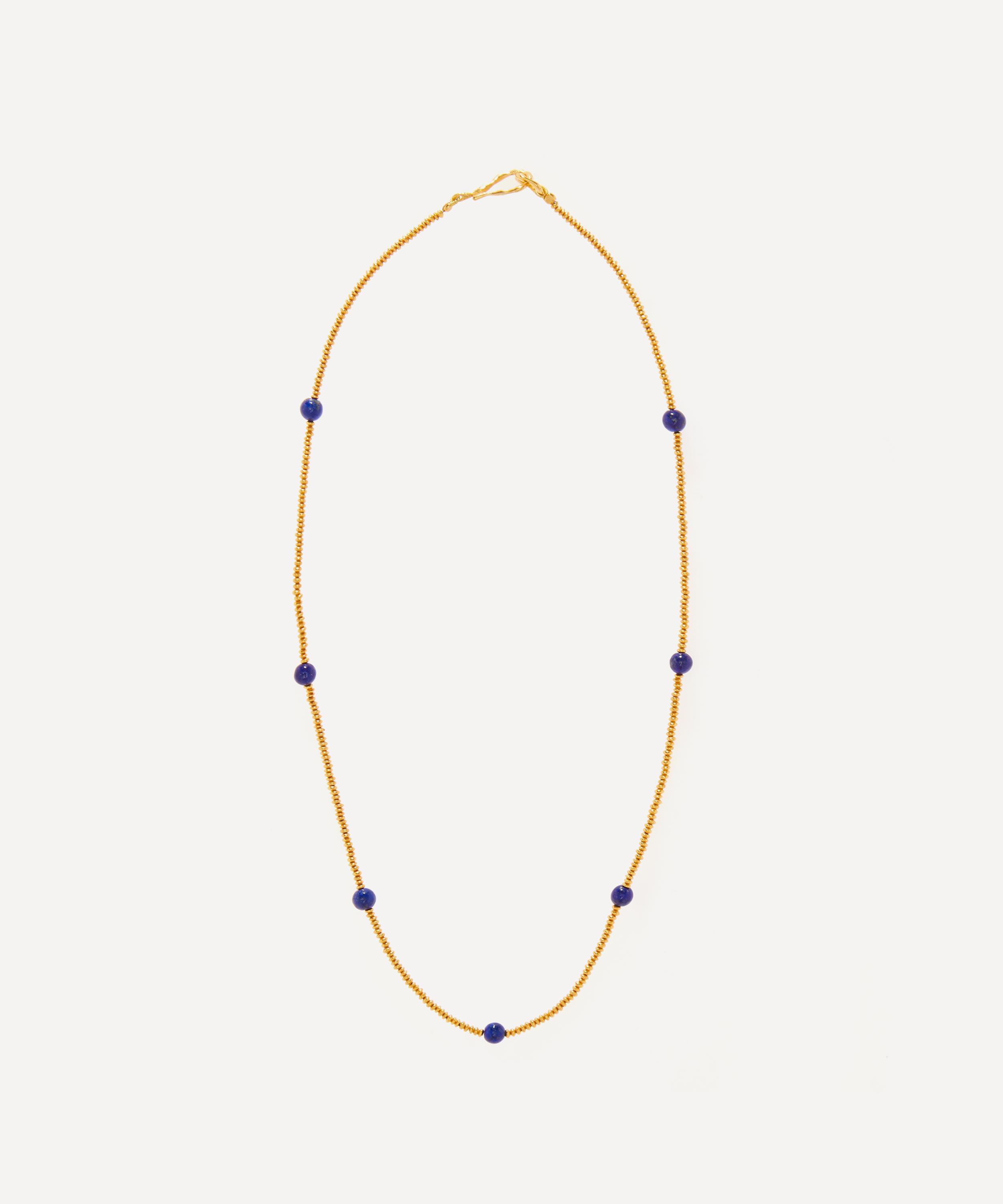 Shyla - 22ct Gold-Plated Cami Lapis Bead Necklace image number 0