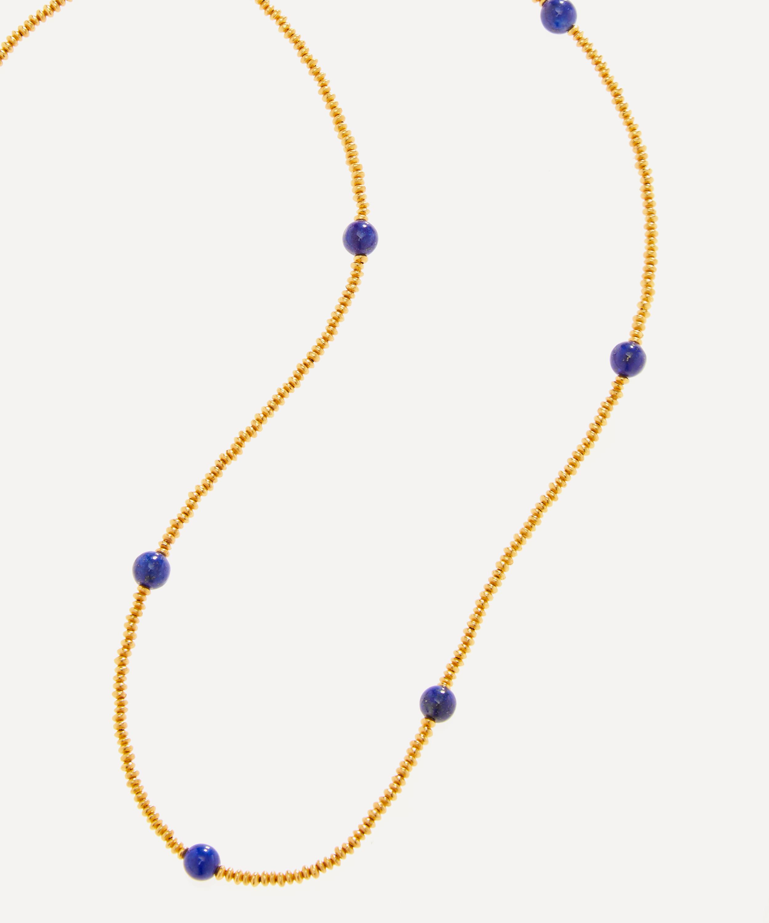 Shyla - 22ct Gold-Plated Cami Lapis Bead Necklace image number 1