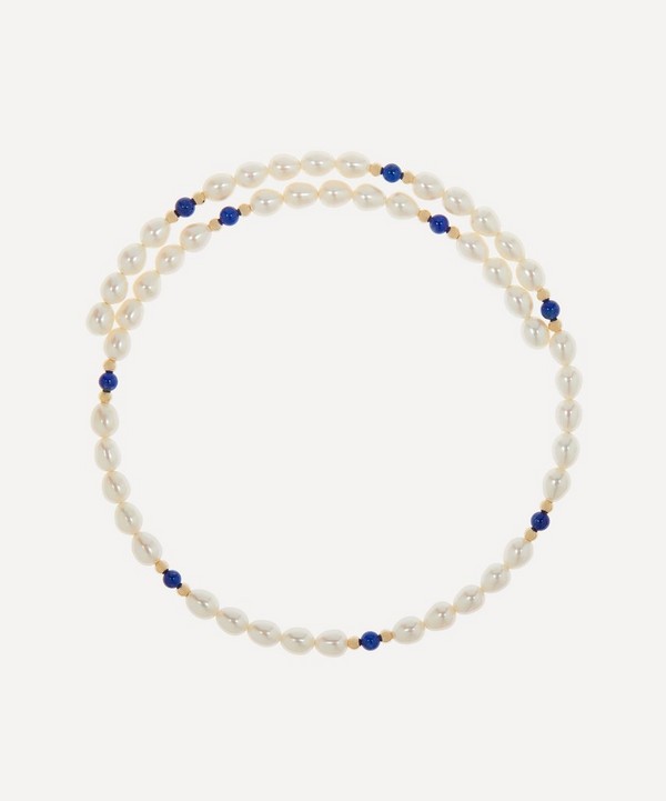 Anissa Kermiche - 9ct Gold The Pearl Next Door Lapis Necklace image number null