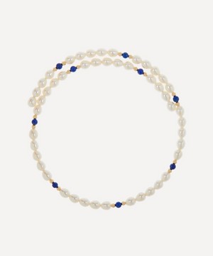 Anissa Kermiche - 9ct Gold The Pearl Next Door Lapis Necklace image number 0