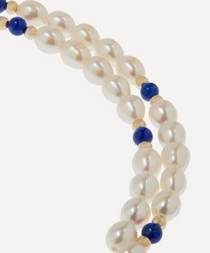 Anissa Kermiche - 9ct Gold The Pearl Next Door Lapis Necklace image number 2