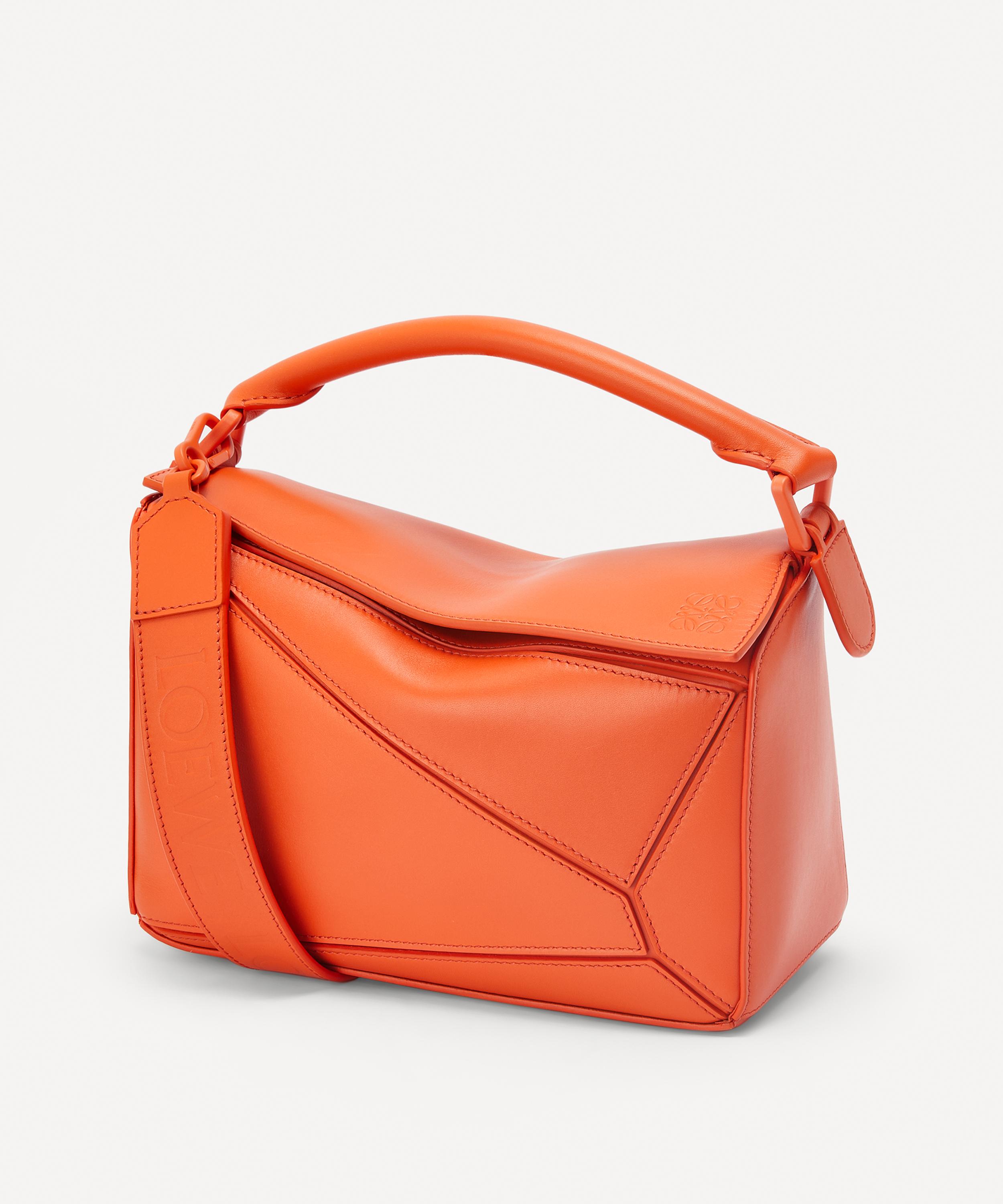 LOEWE Puzzle Mini Leather Shoulder Bag Orange