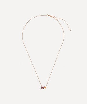 Suzanne Kalan - 14ct Rose Gold Multi-Stone Mini Bar Pendant Necklace image number 1