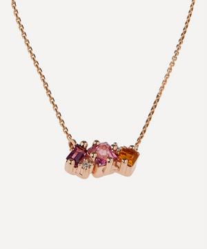 Suzanne Kalan - 14ct Rose Gold Multi-Stone Mini Bar Pendant Necklace image number 2