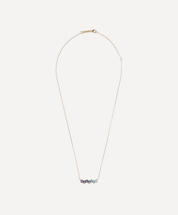 Suzanne Kalan - 14ct Gold Multi-Stone Bar Pendant Necklace image number null