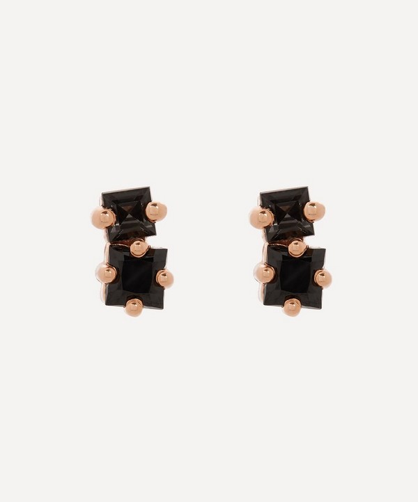 Suzanne Kalan - 14ct Rose Gold Black Mix Stud Earrings image number null