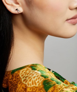 Suzanne Kalan - 14ct Gold Black Mix Baguette Stud Earrings image number 1