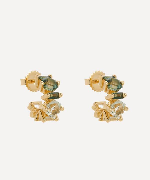Suzanne Kalan - 14ct Gold Multi-Stone Mini Hoop Earrings