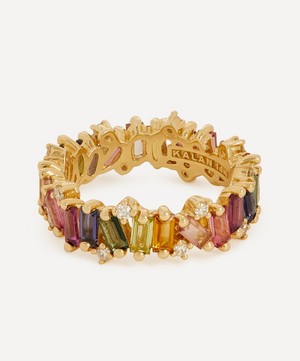 Suzanne Kalan - 14ct Gold Firework Rainbow Mix Eternity Band Ring image number 2