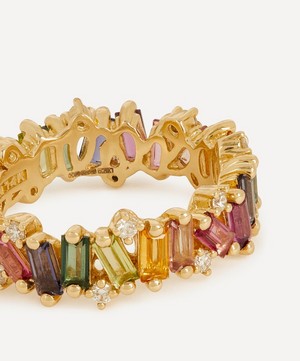 Suzanne Kalan - 14ct Gold Firework Rainbow Mix Eternity Band Ring image number 3