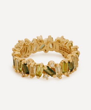 Suzanne Kalan - 14ct Gold Firework Green Mix Eternity Band Ring image number 2