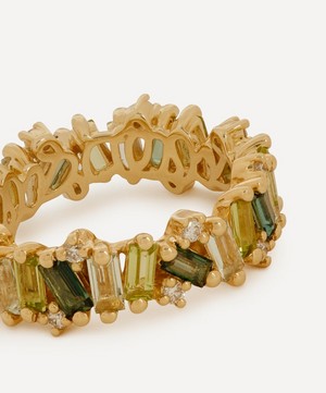 Suzanne Kalan - 14ct Gold Firework Green Mix Eternity Band Ring image number 3