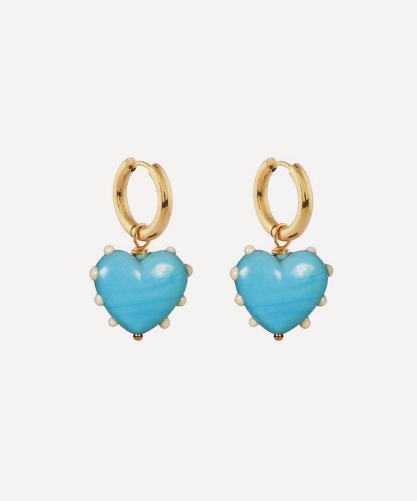 Sandralexandra - 18ct Gold-Plated Milagros Heart Hoop Earring image number 0
