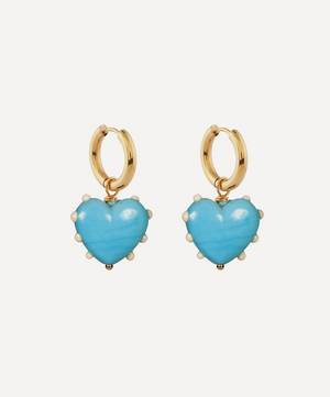 18ct Gold-Plated Milagros Heart Hoop Earring