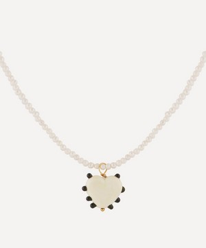 Sandralexandra - Gold-Plated Milagros Heart and Pearl Pendant Necklace image number 0