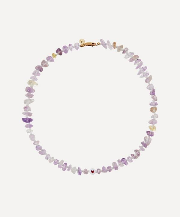TBalance Crystals - Love Heart Ametrine Crystal Healing Gemstone Necklace image number null