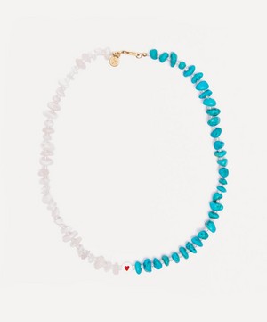 TBalance Crystals - Flow Moonstone and Turquoise Crystal Healing Gemstone Necklace image number 0
