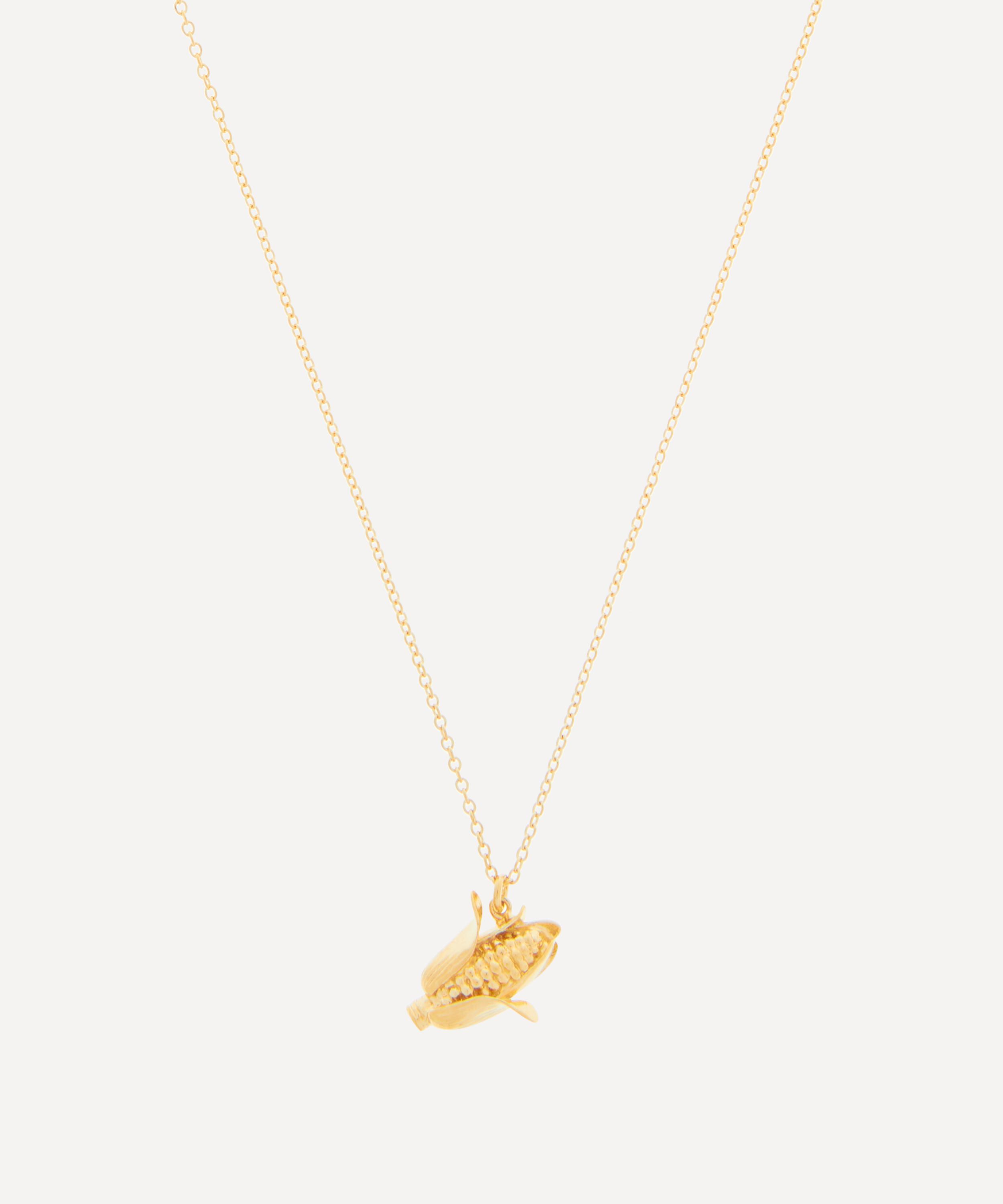 Alex Monroe - 22ct Gold-Plated Juicy Corn On The Cob Pendant Necklace image number 0