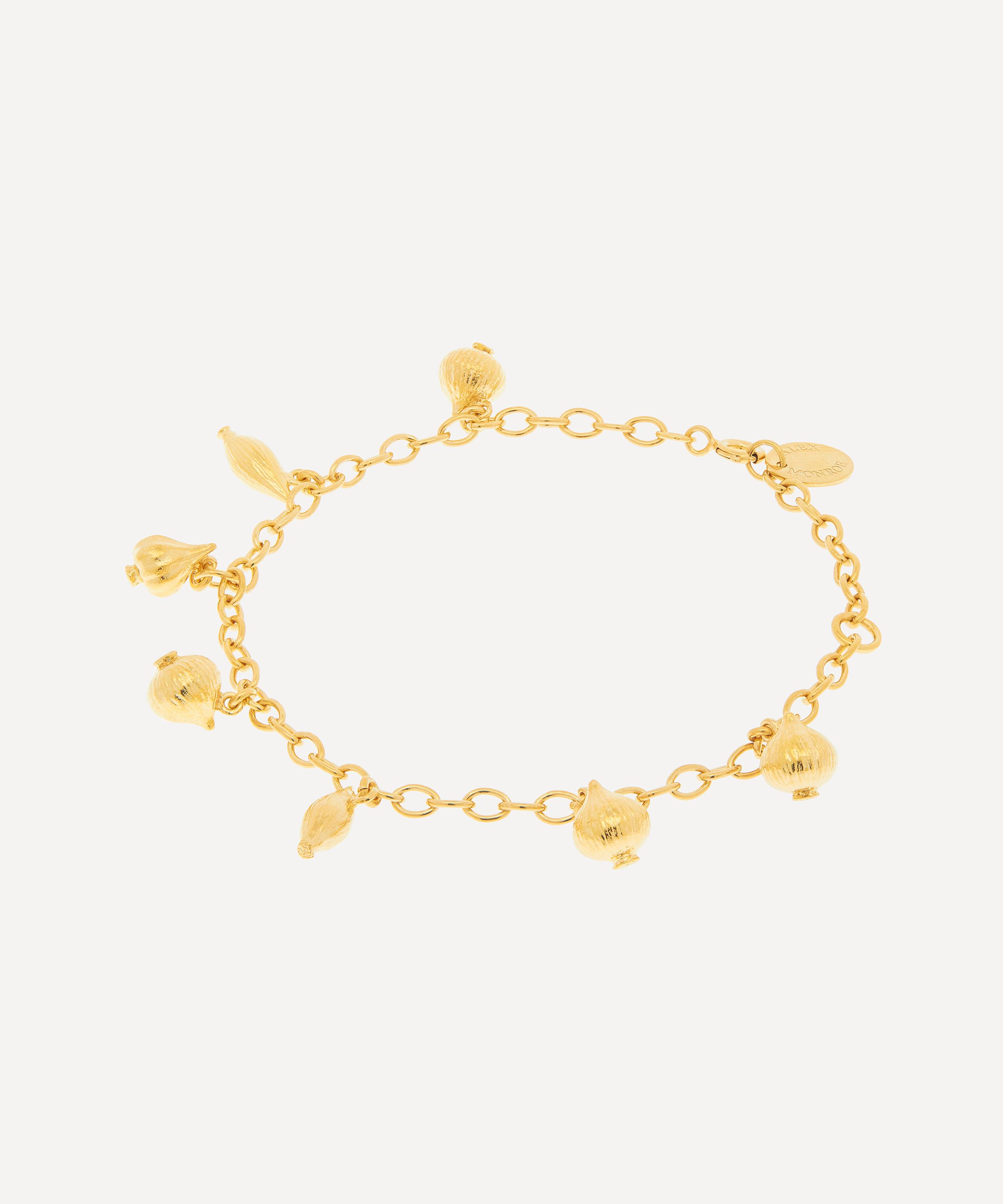 Alex Monroe - 22ct Gold-Plated Know Your Onions Charm Bracelet image number 2