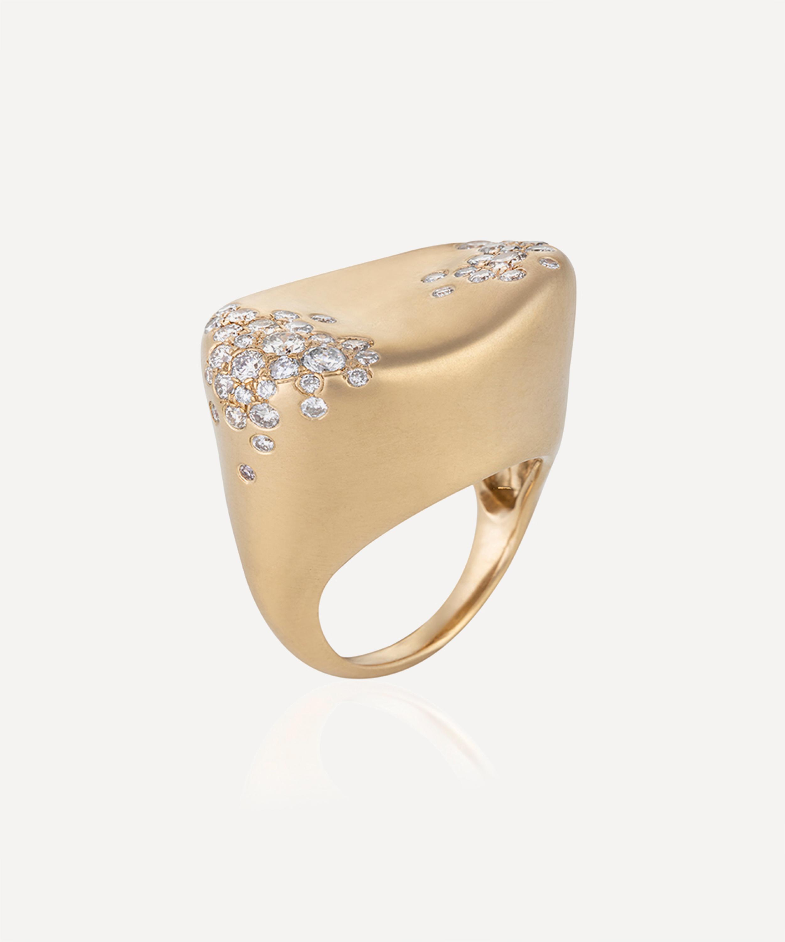 Nada Ghazal - 18ct Gold Storm Winter Oval Ring image number 0