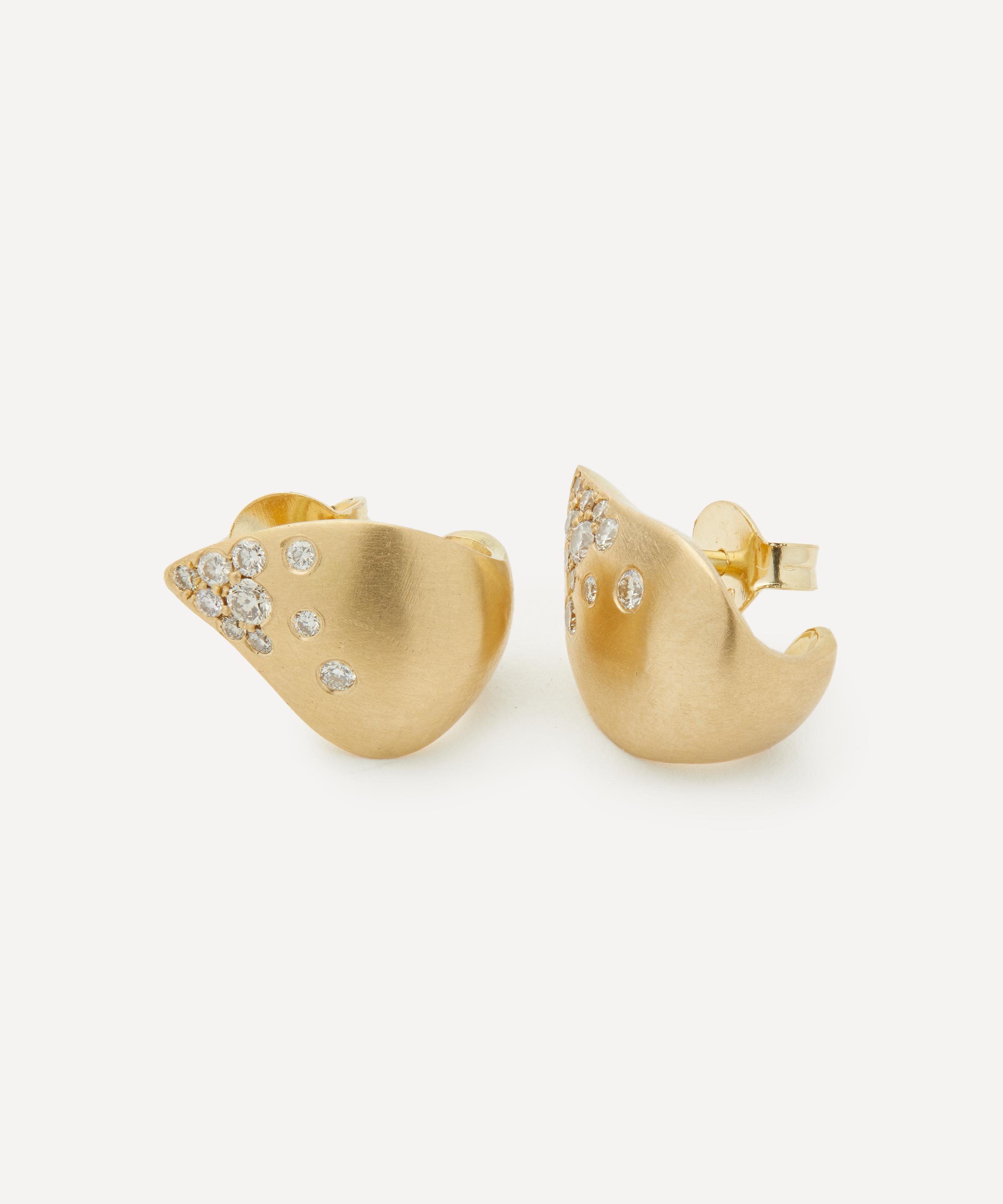 Nada Ghazal - 18ct Gold Fuse Tear Earrings image number 1