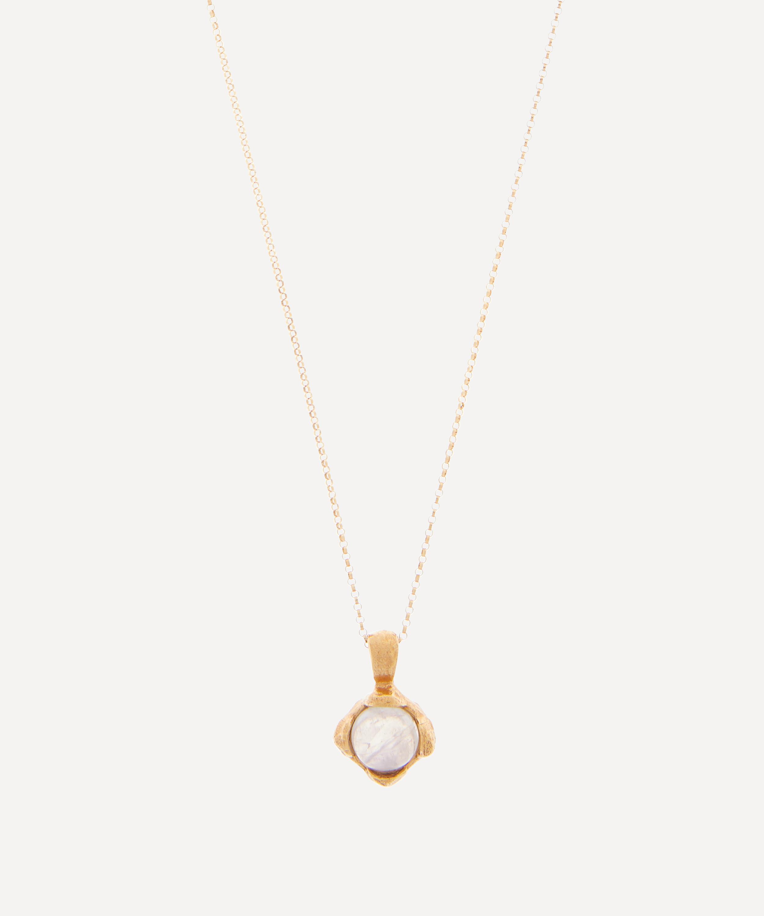 Alighieri - 24ct Gold-Plated The Lunar Fragment Moonstone Pendant Necklace image number 0