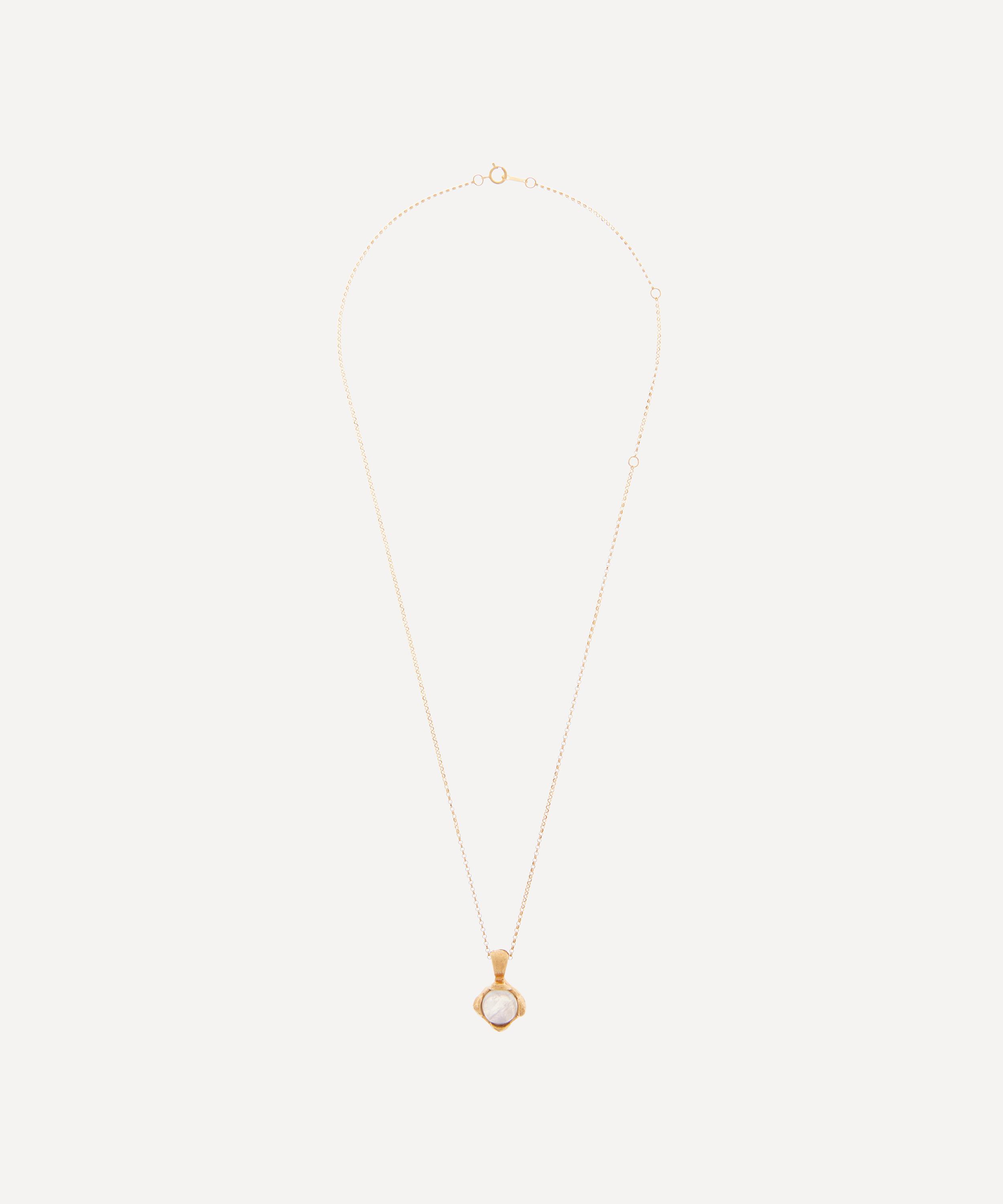 Alighieri - 24ct Gold-Plated The Lunar Fragment Moonstone Pendant Necklace image number 2