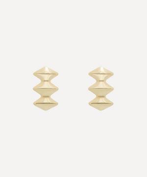 9ct Gold The Mark Rhombus Plain Stud Earrings