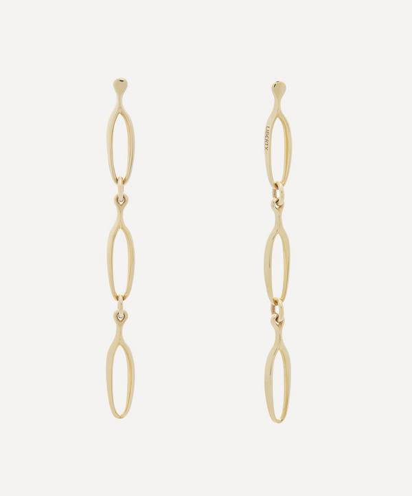 Liberty - 9ct Gold Vita Flat Link Drop Earrings