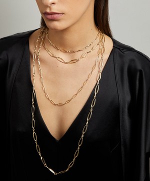 Liberty - 9ct Gold Vita Thin Twisted Links Necklace image number 1